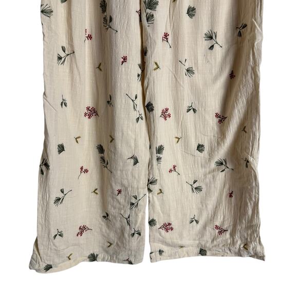 Kourt Sheri Cream Floral Embroidered High Waist Wide Leg Pants Size 2 - Picture 10 of 16